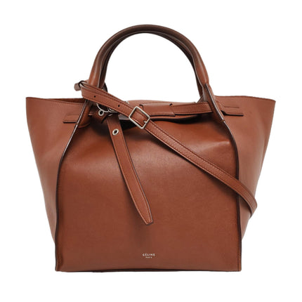 Celine Big Bag Small Tan Brown Leather Belted Closure with Strap