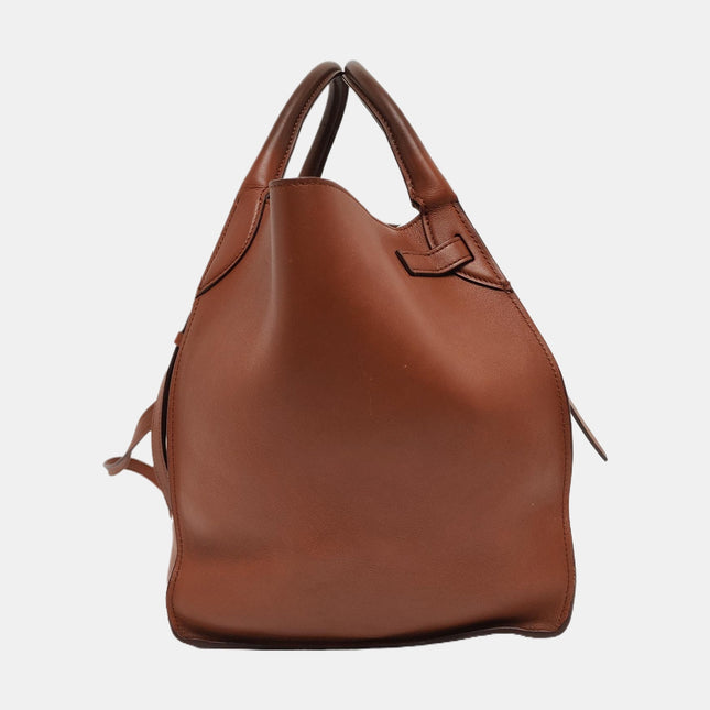 Celine Big Bag Small Tan Brown Leather Belted Closure with Strap