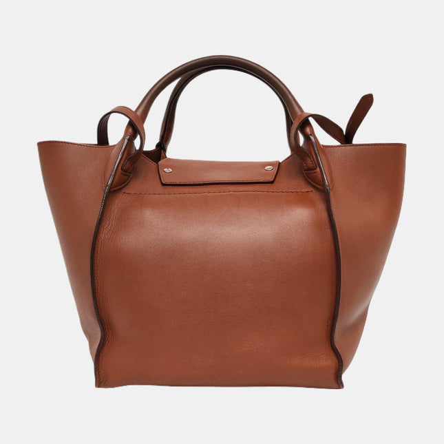Celine Big Bag Small Tan Brown Leather Belted Closure with Strap
