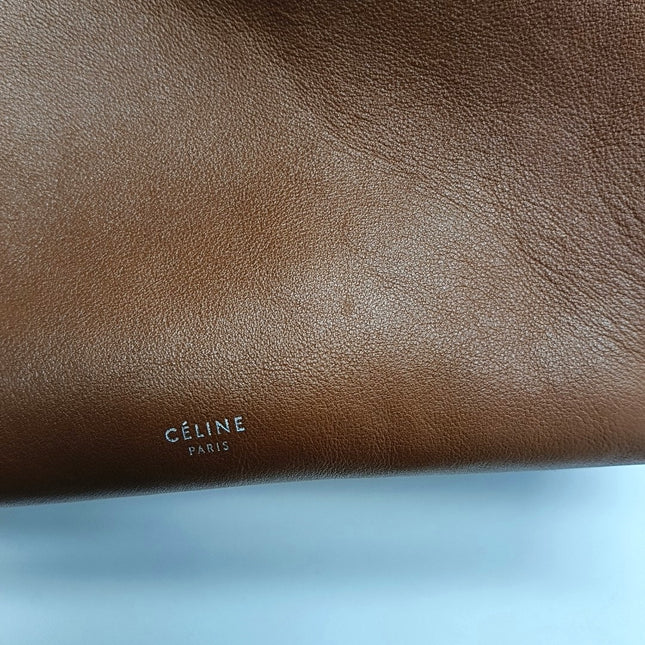 Celine Big Bag Small Tan Brown Leather Belted Closure with Strap