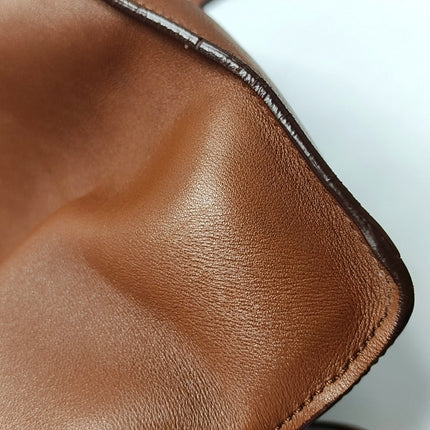 Celine Big Bag Small Tan Brown Leather Belted Closure with Strap