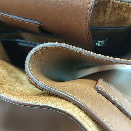 Celine Big Bag Small Tan Brown Leather Belted Closure with Strap