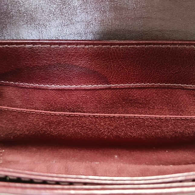 Chanel Classic Flap Burgundy Smooth Calfskin Leather Silver Hardware
