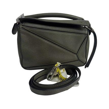 Loewe Puzzle Mini Olive Green Calfskin Leather Crossbody Bag
