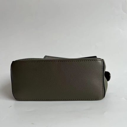 Loewe Puzzle Mini Olive Green Calfskin Leather Crossbody Bag