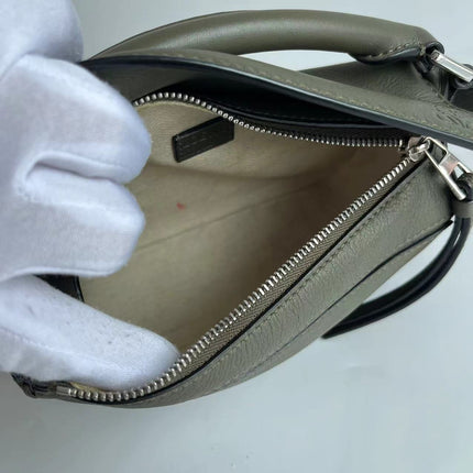 Loewe Puzzle Mini Olive Green Calfskin Leather Crossbody Bag