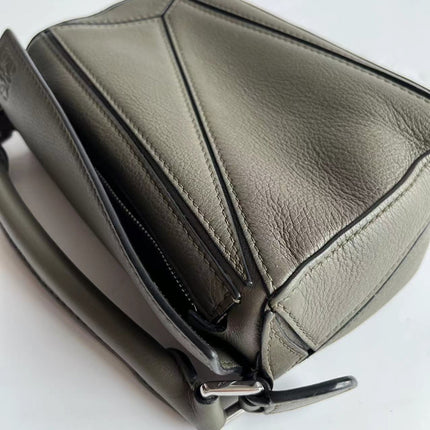 Loewe Puzzle Mini Olive Green Calfskin Leather Crossbody Bag