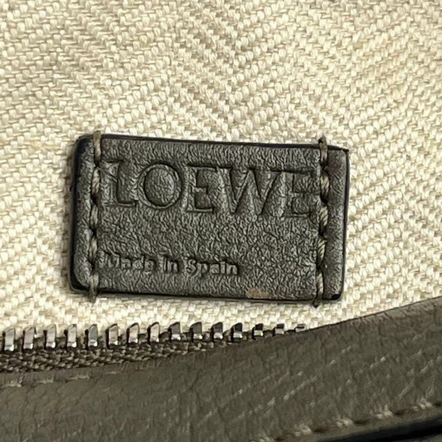 Loewe Puzzle Mini Olive Green Calfskin Leather Crossbody Bag