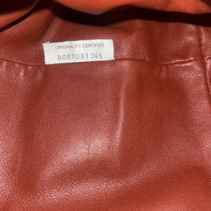 Bottega Veneta Pouch Calfskin Leather Brick Red Large
