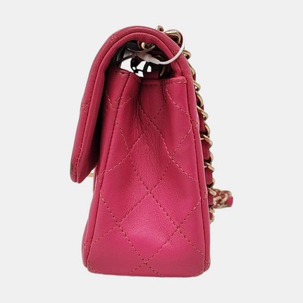 Chanel Classic Flap Rectangular Mini Rose Pink Lambskin Gold Hardware 2012-13
