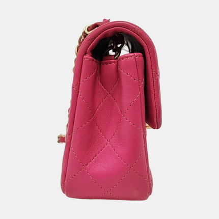 Chanel Classic Flap Rectangular Mini Rose Pink Lambskin Gold Hardware 2012-13