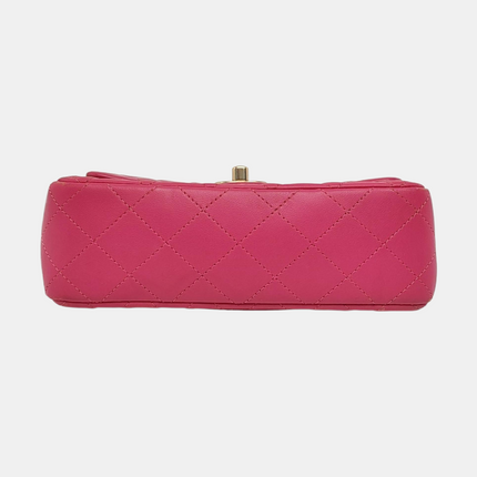 Chanel Classic Flap Rectangular Mini Rose Pink Lambskin Gold Hardware 2012-13