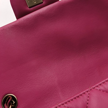 Chanel Classic Flap Rectangular Mini Rose Pink Lambskin Gold Hardware 2012-13