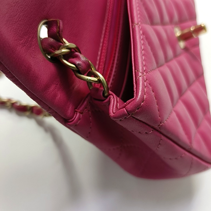 Chanel Classic Flap Rectangular Mini Rose Pink Lambskin Gold Hardware 2012-13