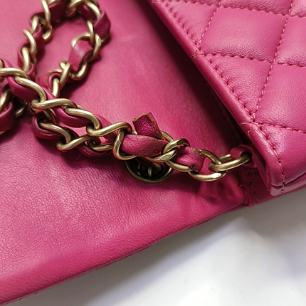 Chanel Classic Flap Rectangular Mini Rose Pink Lambskin Gold Hardware 2012-13