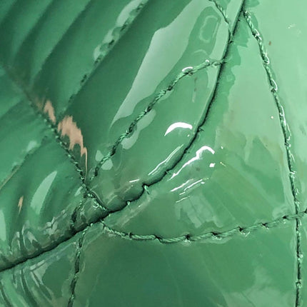 Chanel Classic Flap Rectangular Mini Green Patent Leather Silver Hardware 2016-2017