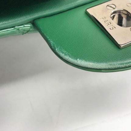 Chanel Classic Flap Rectangular Mini Green Patent Leather Silver Hardware 2016-2017