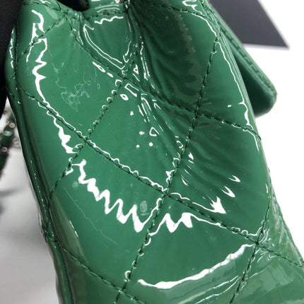 Chanel Classic Flap Rectangular Mini Green Patent Leather Silver Hardware 2016-2017