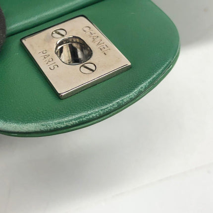 Chanel Classic Flap Rectangular Mini Green Patent Leather Silver Hardware 2016-2017