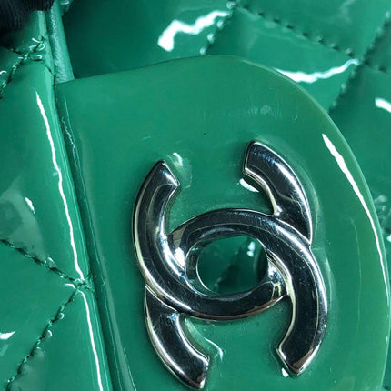 Chanel Classic Flap Rectangular Mini Green Patent Leather Silver Hardware 2016-2017