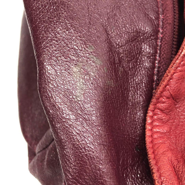 Chanel Vintage Drawstring Mini Bucket Bag Red Lambskin Matelasse