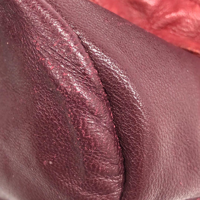 Chanel Vintage Drawstring Mini Bucket Bag Red Lambskin Matelasse