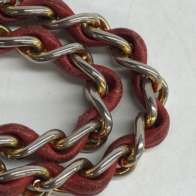 Chanel Vintage Drawstring Mini Bucket Bag Red Lambskin Matelasse