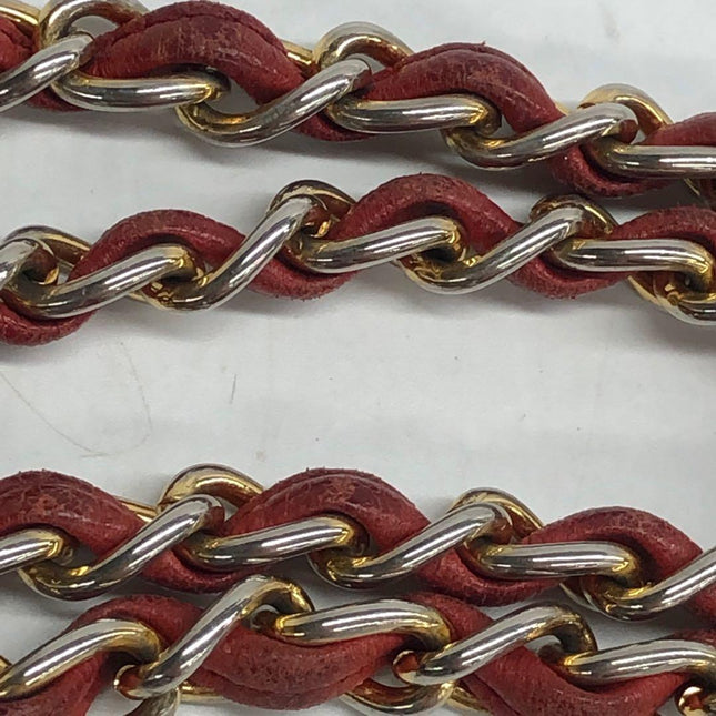 Chanel Vintage Drawstring Mini Bucket Bag Red Lambskin Matelasse