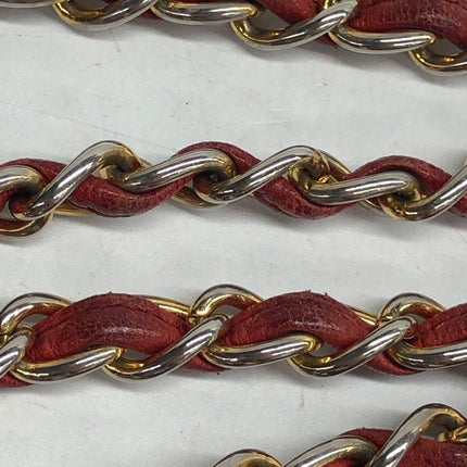 Chanel Vintage Drawstring Mini Bucket Bag Red Lambskin Matelasse