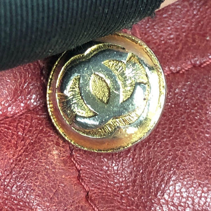 Chanel Vintage Drawstring Mini Bucket Bag Red Lambskin Matelasse