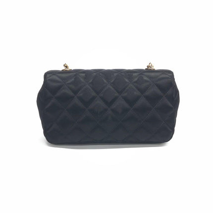 Chanel Classic Flap Mini Black Silk Satin Gold Hardware 2015-2016