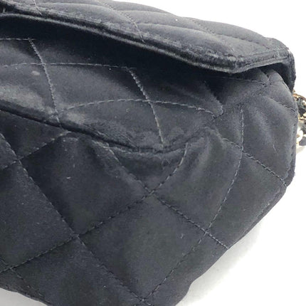 Chanel Classic Flap Mini Black Silk Satin Gold Hardware 2015-2016