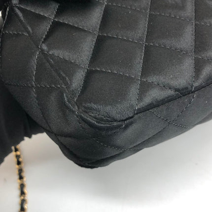 Chanel Classic Flap Mini Black Silk Satin Gold Hardware 2015-2016