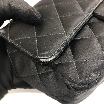 Chanel Classic Flap Mini Black Silk Satin Gold Hardware 2015-2016