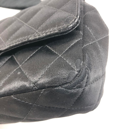 Chanel Classic Flap Mini Black Silk Satin Gold Hardware 2015-2016