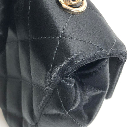 Chanel Classic Flap Mini Black Silk Satin Gold Hardware 2015-2016