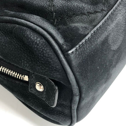 Chanel Nubuck Suede Darjeeling Flap Bag Ultimate Stitch Black Jumbo Bag