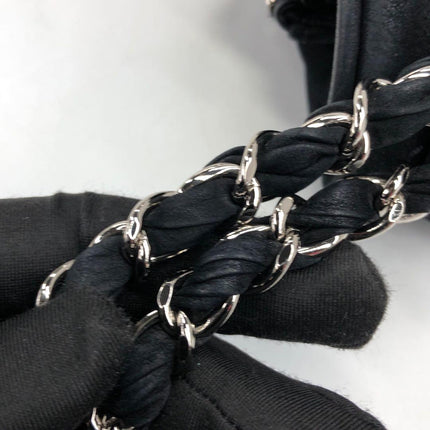 Chanel Nubuck Suede Darjeeling Flap Bag Ultimate Stitch Black Jumbo Bag