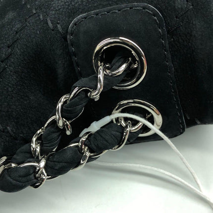 Chanel Nubuck Suede Darjeeling Flap Bag Ultimate Stitch Black Jumbo Bag