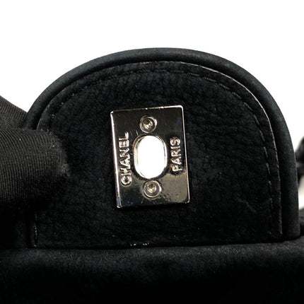 Chanel Nubuck Suede Darjeeling Flap Bag Ultimate Stitch Black Jumbo Bag