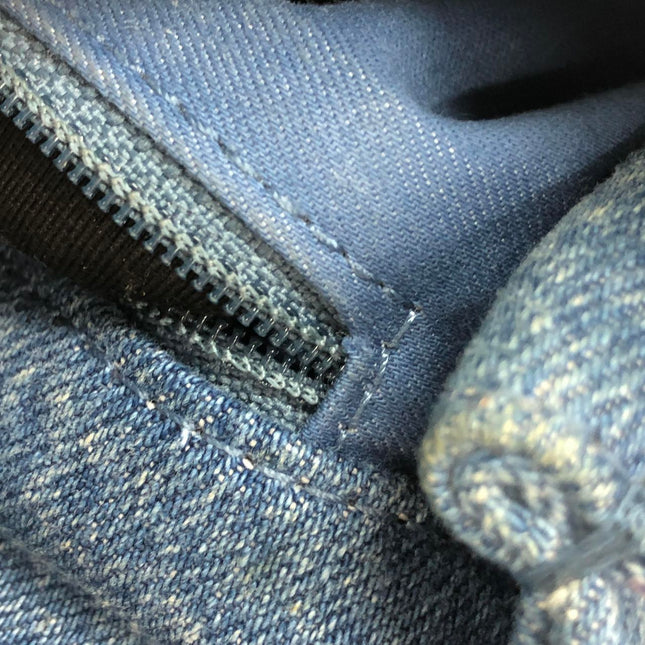 Chanel Classic Flap Mini Rectangular Blue Denim Jeans Gold Hardware Microchip