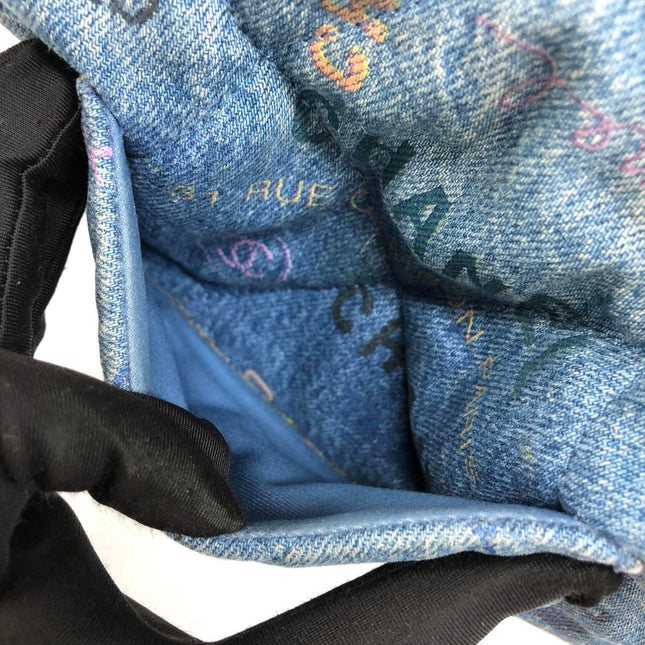 Chanel Classic Flap Mini Rectangular Blue Denim Jeans Gold Hardware Microchip