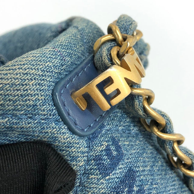 Chanel Classic Flap Mini Rectangular Blue Denim Jeans Gold Hardware Microchip
