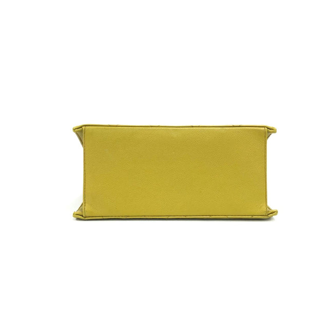 Chanel Vintage Kelly Flap Bag Yellow Caviar Leather 24k Gold Hardware 1997-1999
