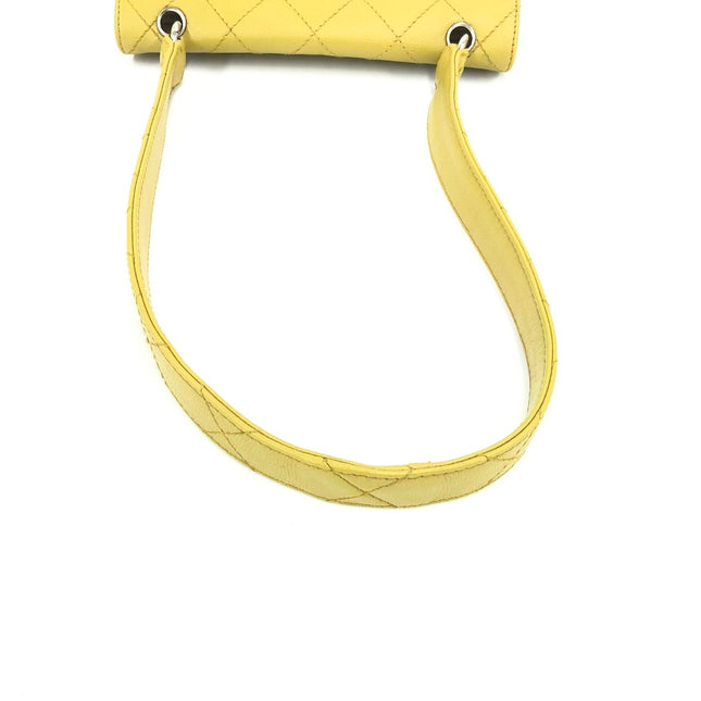 Chanel Vintage Kelly Flap Bag Yellow Caviar Leather 24k Gold Hardware 1997-1999