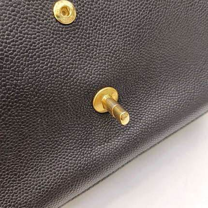 Chanel Classic Flap Jumbo Black Caviar Leather Double Flap with Gold Hardware 2017