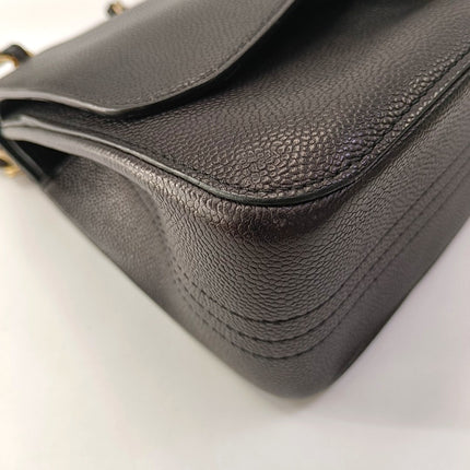 Chanel Classic Flap Jumbo Black Caviar Leather Double Flap with Gold Hardware 2017