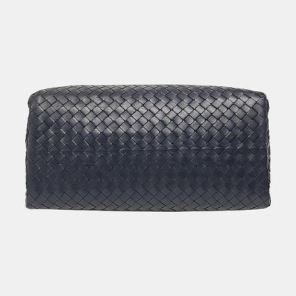 Bottega Veneta Roma Handbag Intrecciato Nappa Leather Navy Small 30cm