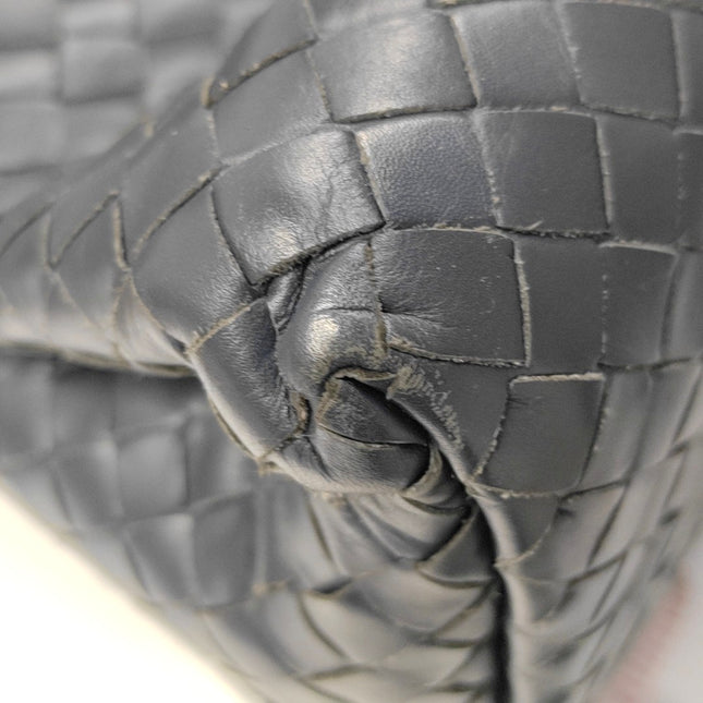 Bottega Veneta Roma Handbag Intrecciato Nappa Leather Navy Small 30cm