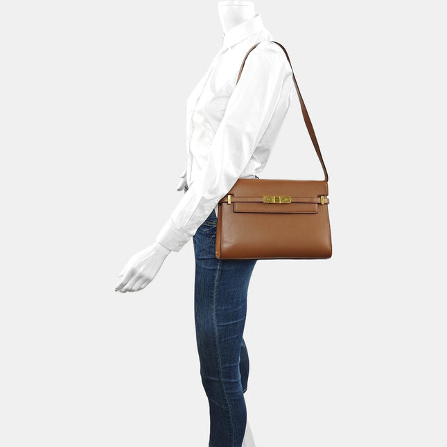 YSL Manhatten Shoulder Bag Brown Shoulder